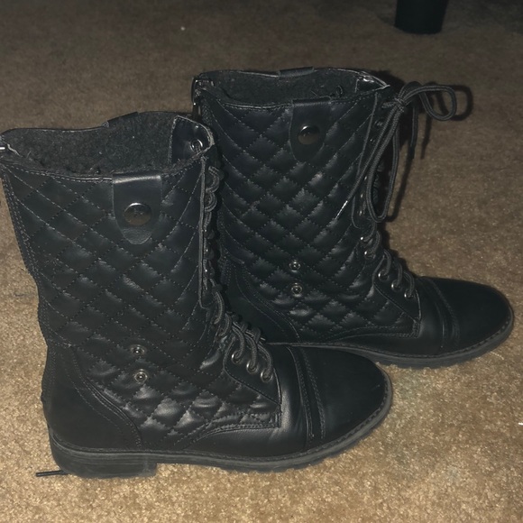 Black Combat Boots - Picture 2 of 4